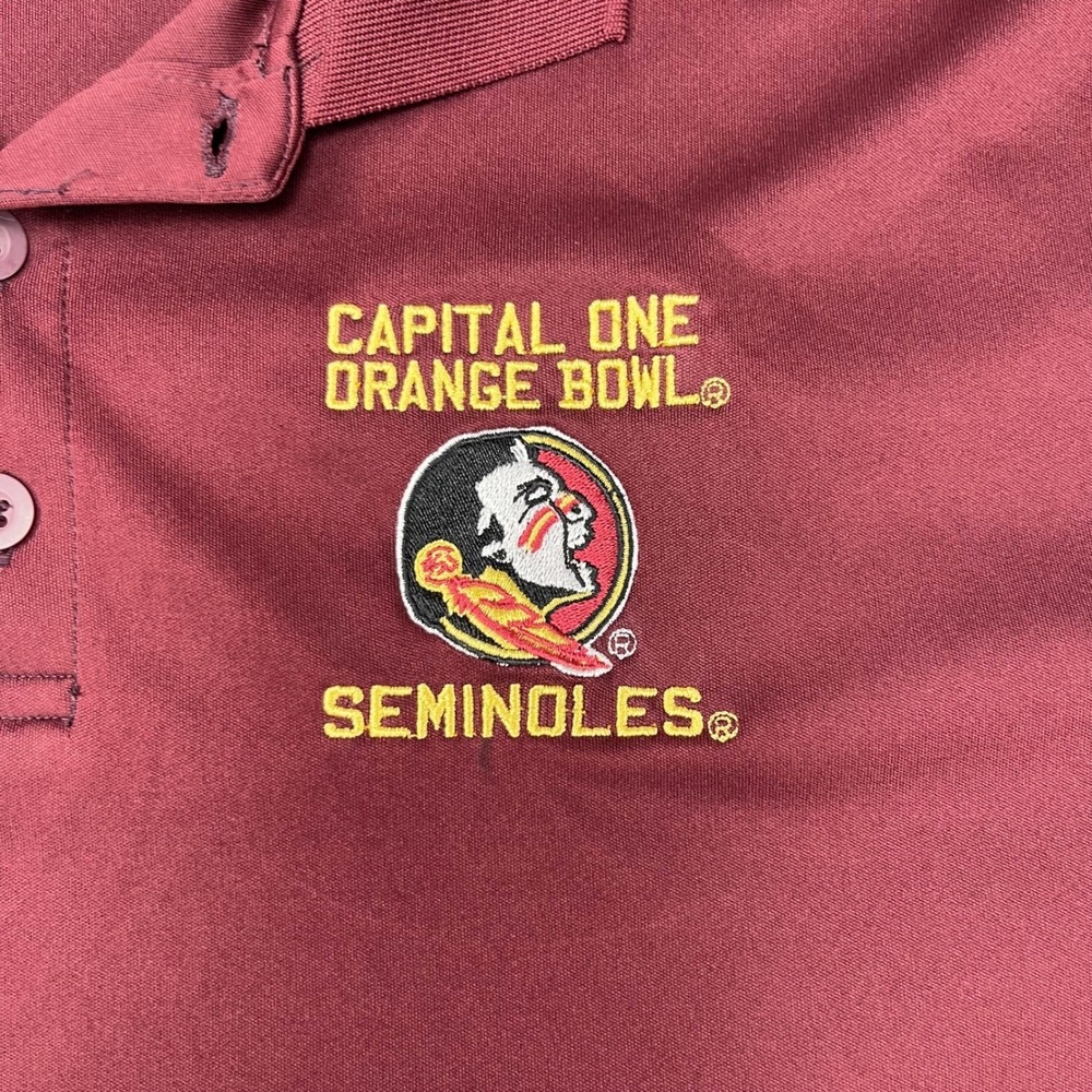 BAW Mens Florida State Seminoles‎ Orange Bowl Polo Shirt Maroon 2X XT48 FSU
